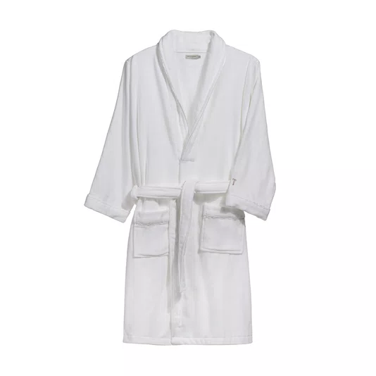 Roupão Feminino Amália P Trussardi Branco/Nocciola