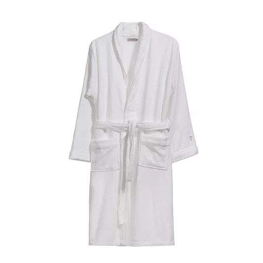 Roupão Masculino Barone M Trussardi Branco/Marmo