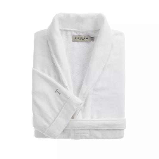 Roupão Masculino Barone M Trussardi Branco/Marmo