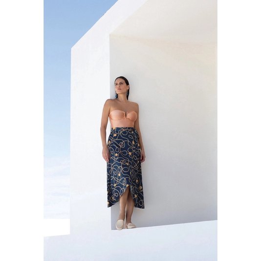 Saida de Praia M 100% Viscose Magnum Trussardi Azul 84cm x 88cm