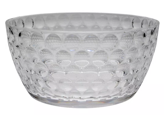 Saladeira Acrílico Circulos Transparente 25 cm