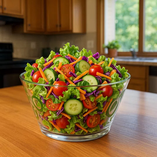 Saladeira Acrílico Textura Círculo Verde 25 cm