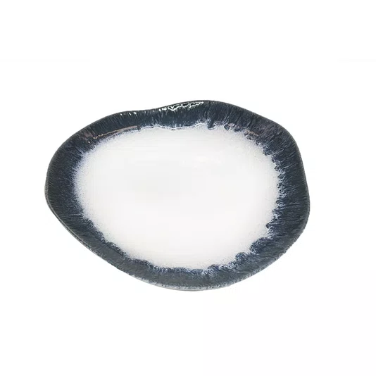 Saladeira Em Porcelana Branca e Azul 32,5 cm