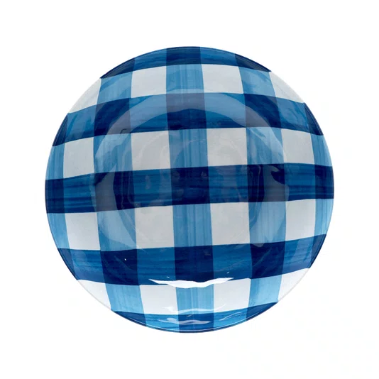 Saladeira Melamina Xadrez Azul 30 cm