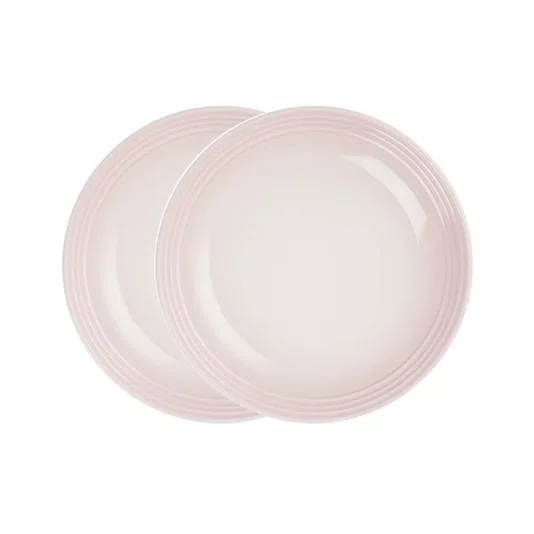 Jogo 2 Pratos Fundos 22cm Cerâmica Le Creuset Shell Pink