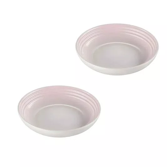 Jogo 2 Pratos Fundos 22cm Cerâmica Le Creuset Shell Pink