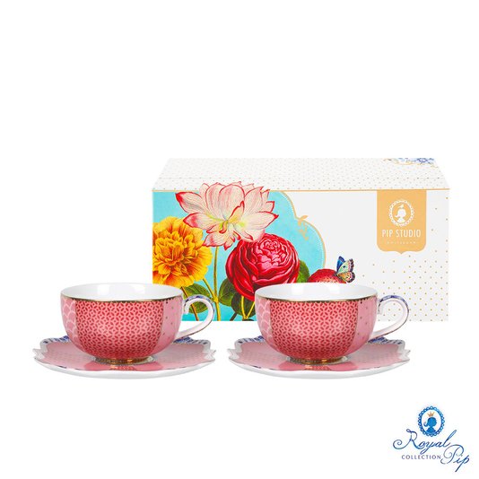 Set 2 Xicaras de Café de Porcelana Royal Pip Studio Rosa