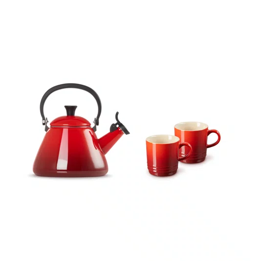 Jogo 3 Peças Chaleira e Caneca 200ml Le Creuset Vermelho