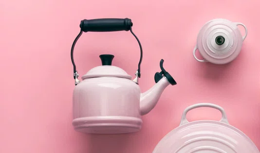 Jogo 3 peças Chaleira e Caneca Le Creuset Shell Pink