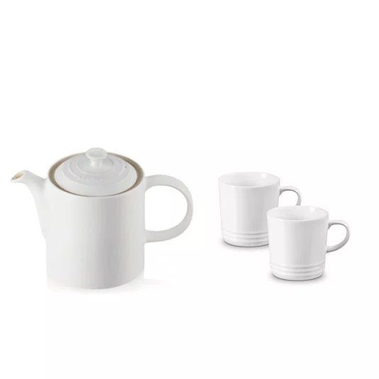 Set 3 Peças para Chá Le Creuset Branco