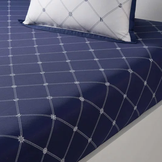 Jogo de Cama Super King 7 Peças Encre 300 Fios Yves Delorme Paris