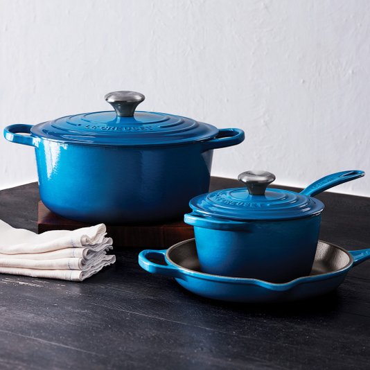 Skillet Redonda Funda Signature Le Creuset Azul Marseille 26 cm
