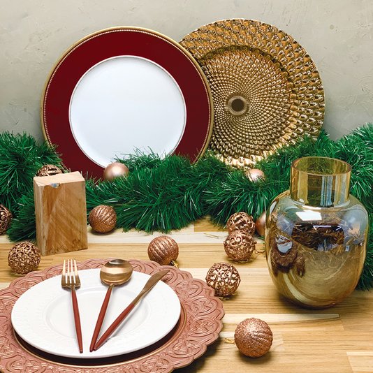 Sousplat de Plástico Bon Royal Decor Terracota 33 cm