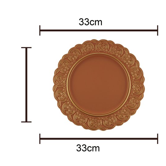 Sousplat de Plástico Bon Royal Decor Terracota 33 cm