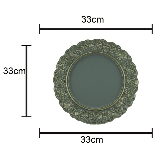 Sousplat de Plástico Royal Decor Azul 33 cm