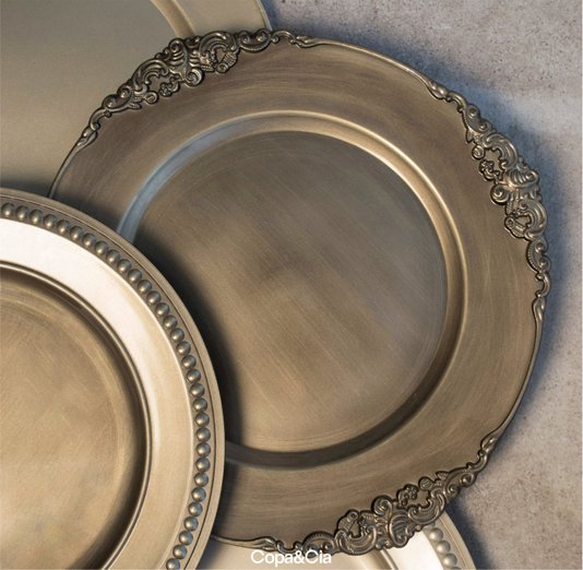 Sousplat Galles Barroco Copa & Cia Champagne Antique