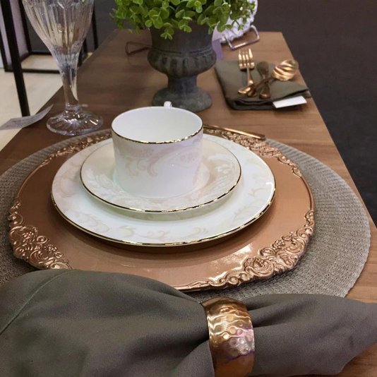 Sousplat Galles Barroco Copa & Cia Champagne Antique
