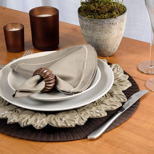 Sousplat Leaf Copa & Cia Taupe