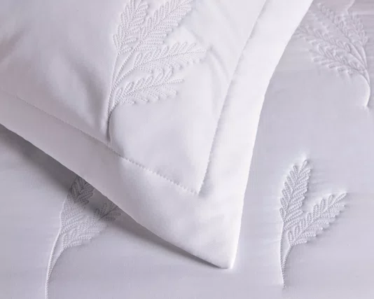 Super Fronha Palma 300 Fios Trussardi Branco e Platino 50cm x 90cm