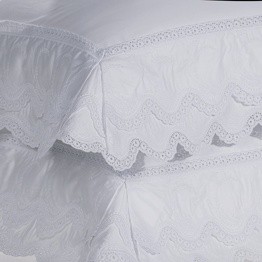 Super Fronha Romanza 300 Fios Trussardi Branco 50 x 90 cm