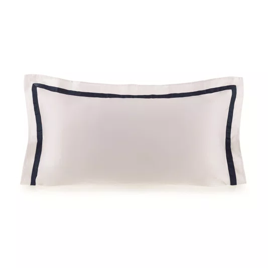 Super Fronha Vercelli 300 Fios Trussardi Brancoe Azul Siciliano 50cm x 90cm