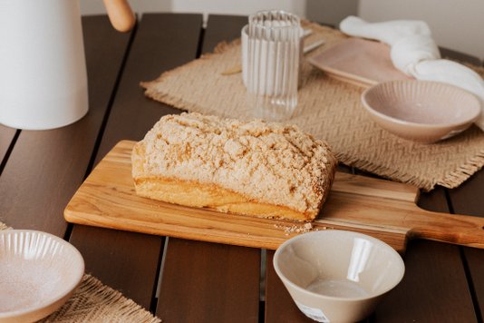 Tábua Retangular para Pão em Madeira Teca com Cabo Kitchen Tramontina 48 x 19 cm