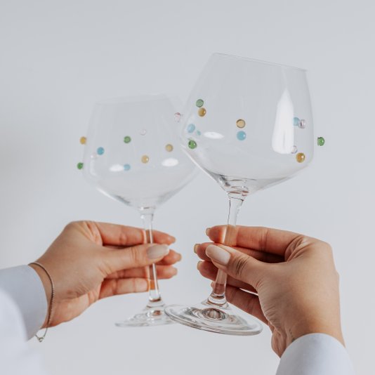 Taça em Cristal Gemas Coloridas 580 ml