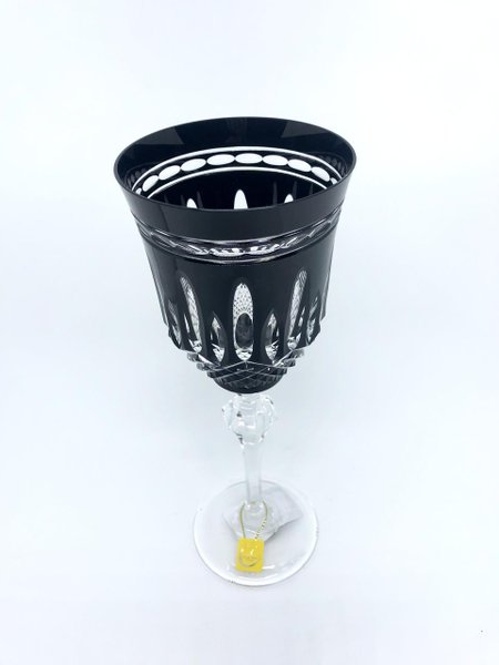 Taça para Água em Cristal Overley Mozart Preto 460 ml
