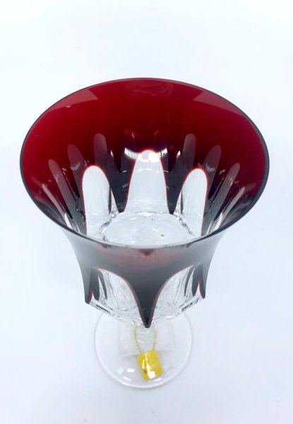 Taça para Água em Cristal Overley Mozart Vermelho 400 ml