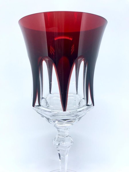 Taça para Água em Cristal Overley Mozart Vermelho 400 ml
