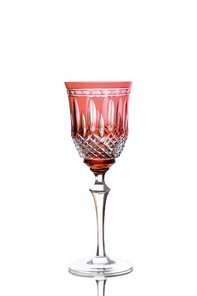 Taça para Água em Cristal Overley Mozart Vermelho 460 ml