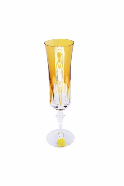 Taça para Champagne em Cristal Overley Mozart Âmbar 210 ml
