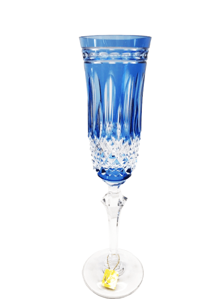 Taça para Champagne em Cristal Overley Mozart Azul Claro 240 ml

