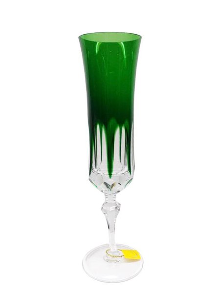 Taça para Champagne em Cristal Overley Mozart Verde Escuro 210 ml
