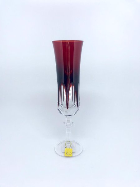 Taça para Champagne em Cristal Overley Mozart Vermelho 210 ml