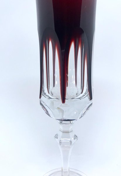 Taça para Champagne em Cristal Overley Mozart Vermelho 210 ml