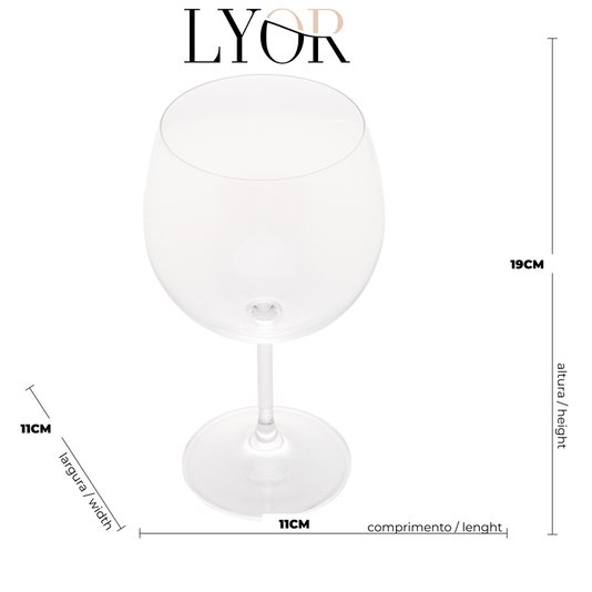 Taça para Degustação de Gin em Cristal Ecológico Sommelier Lyor 600 ml 