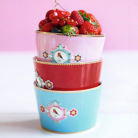 Tigela Bowl Medallion Love Birds Pip Studio Vermelho 15 cm