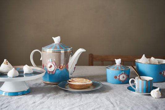 Tigela de Porcelana Medallion Love Birds Pip Studio Azul 15 cm