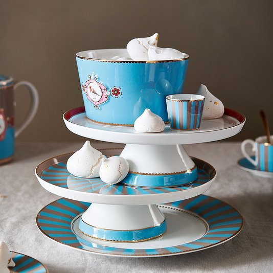 Tigela de Porcelana Medallion Love Birds Pip Studio Azul 20 cm