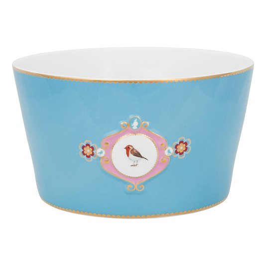 Tigela de Porcelana Medallion Love Birds Pip Studio Azul 20 cm