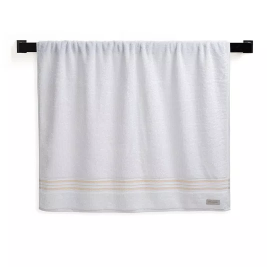 Toalha Banhao Barberine Trussardi Branco e Nocciola 86cm x 150cm