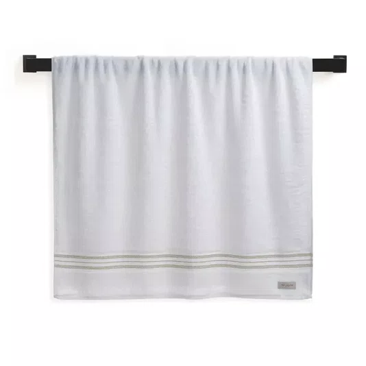 Toalha Banhao Barberine Trussardi  Branco e Pistacchio 86cm  x 150cm