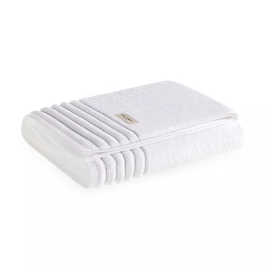 Toalha Banhão Palladio Trussardi 0,86 x 1,50 m Branco e Nebbia