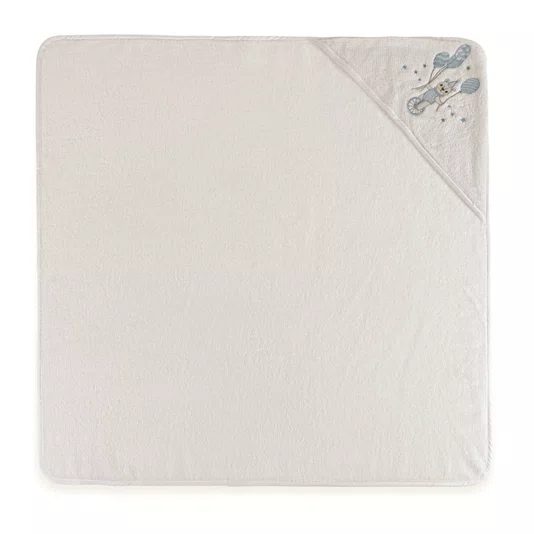Toalha de Banho com Capuz Bambini Incanto Trussardi Branco 80cm x 80cm