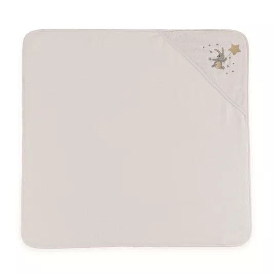 Toalha de Banho com Capuz Bambini Luna Trussardi Branco 80cm x 80cm