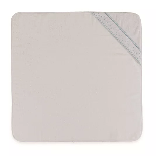 Toalha de Banho com Capuz Bambini Marco Trussardi Branco e Soft Blue 80cm x 80cm