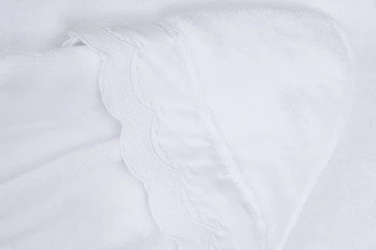 Toalha de Banho com Capuz Bambini Trussardi Branco e Branco 80cm x 80cm