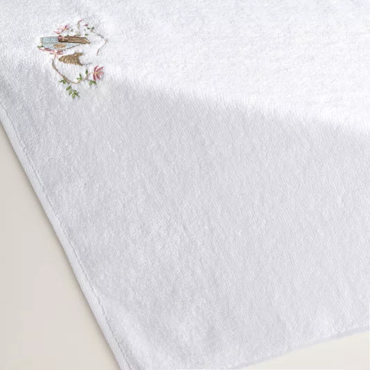 Toalha de Banho Infantil Rifugio Trussardi Branco 66cm x 140cm