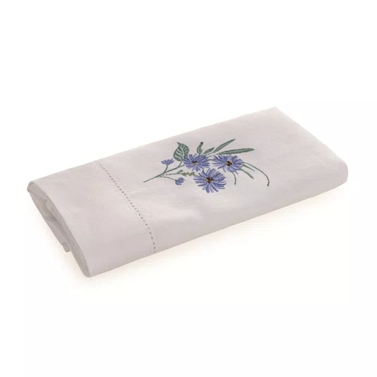 Toalha de Lavabo Fiore Linho Trussardi Branco 30cm x 50cm